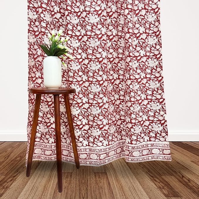 ATOSII Cotton Curtains (Meraki Red, 1 Panel - W 60" X L 108")