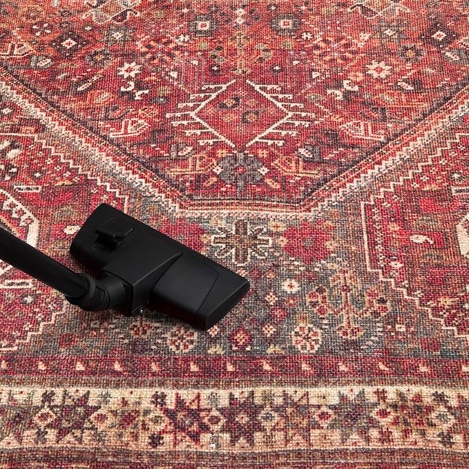Keen Home Design 8x10 Machine Washable Area Rug with Non-Slip Backing - Vintage Moroccan Design, Ideal for Living Room, Dining Room, Bedroom - Easy Clean, Durable, Low Pile - 8' x 10'