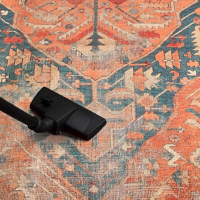 Keen Home Design 48"x72" Rug - Machine Washable Area Rug with Non-Slip Backing, Ideal for Living Room, Dining Room, Bedroom - Vintage, Easy Clean, Durable, Low Pile Rug - (4' x 6')