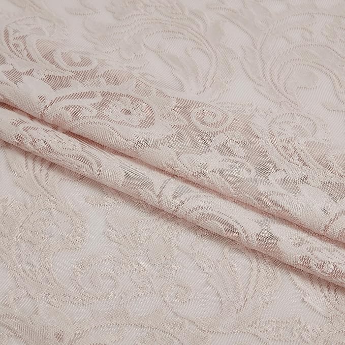 Bujasso Pink Lace Sheer Curtains 108 inch Vintage Floral Sheer Window Curtain Panels for Living Room Bedroom Elegant Light Filtering Pink Drapes Window Treatment Set Rod Pocket 2 Panels 54" Wx108 L