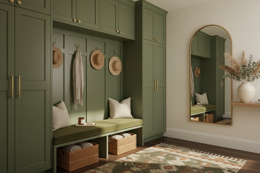 Olive Green Magic: Elevating Your Mudroom with Earthy Sophistication