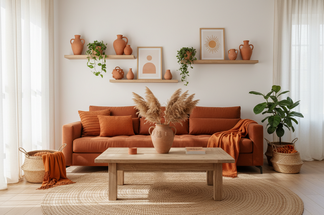 Warm Mediterranean Vibes: Styling Your Living Room with Terracotta and Orange