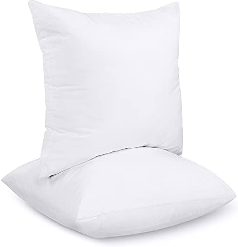 Utopia Bedding 18x18 Pillow Inserts, Set of 2, White – Indoor Decorative Throw Pillows for Bed, Sofa & Couch – Soft, Supportive & Fluffy Cushion Inserts