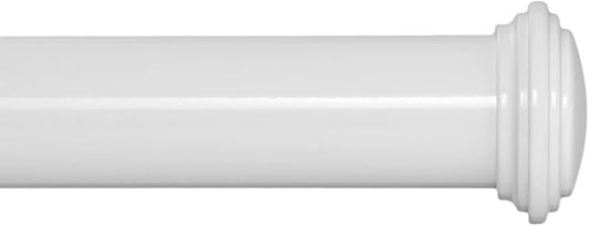 Ivilon Window Curtain Rod Decorative End Cap Design, 1 Inch Rod, 16 to 28 Inch (Side Curtain Rod) White