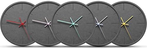 Stephanie Imports Modern Minimalist Dark Concrete Silent Wall Clock (Yellow Hands)