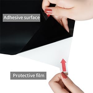 Lmlpt One Way Window Film Privacy See Out Not in Windows Tint for Home Sun UV Blocking Dark Glass Tinting Films Heat Insulation Self-Adhesive Mirror Door Coverings Sticker,Magic Black,46.8X78.7inch