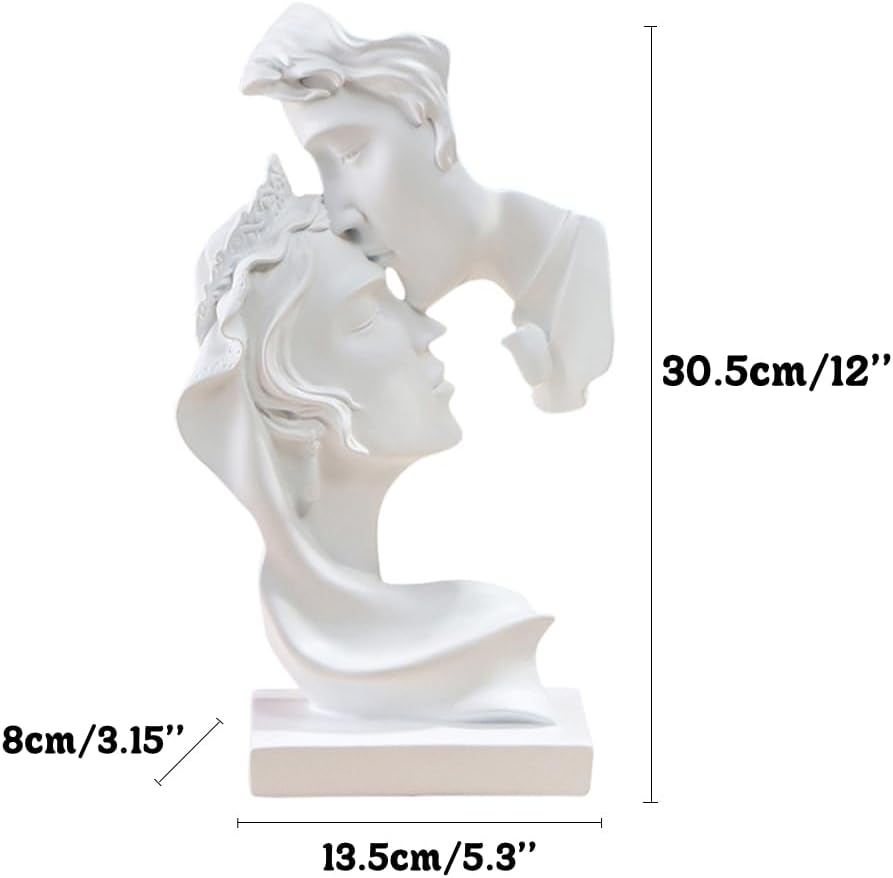 Large Couples Kiss Sculpture,Abstract Art Couple Sculpture Home Furnishing Resin Statue Decoration Romantic Statue Used for Home Decoration, Wedding, Gift