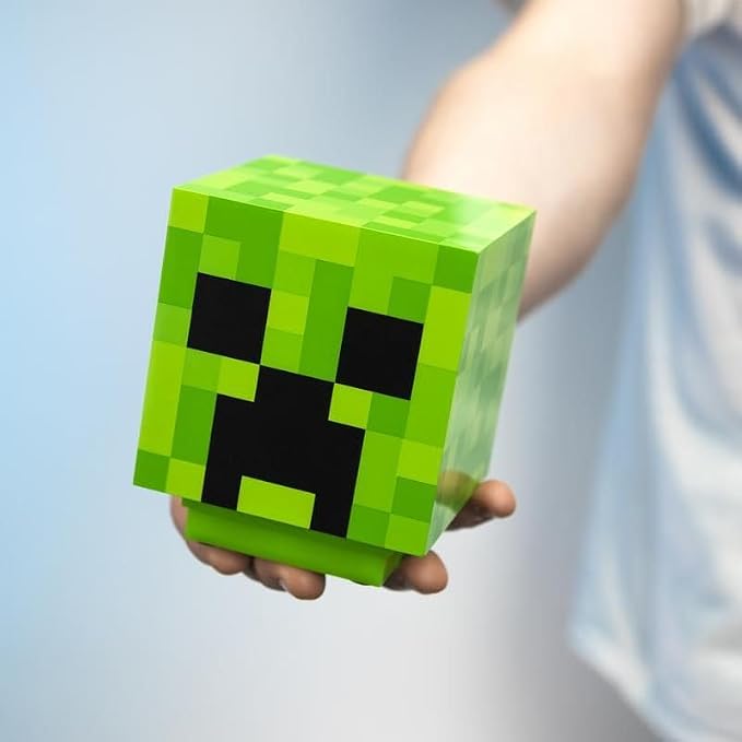 Paladone Minecraft Creeper Desk Light with Official Creeper Sounds, Handheld Night Light for Kids Room or Gamer Décor - Licensed Minecraft Gifts