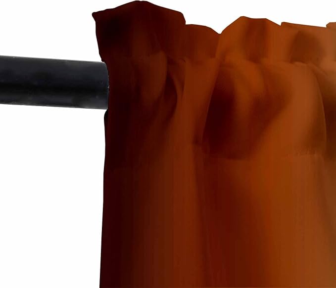 Burnt Orange Kitchen Curtains 2 Panels for Dining Room Abstract Rust Art Painting Curtain 39 inch Length Semi Sheer Rod Pocket Window Treatment Panel for Livingroom,27.5"x39"