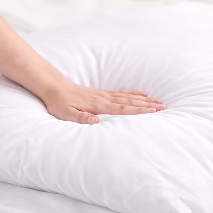 16 x 16 Inch Throw Pillow Inserts, Set of 4, Square Polyester-Filled Pillow Forms for Decorative Covers, White