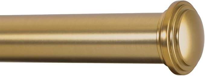 Ivilon Window Curtain Rod Decorative End Cap Design, 1 Inch Rod, 28 to 48 Inch. Warm Gold