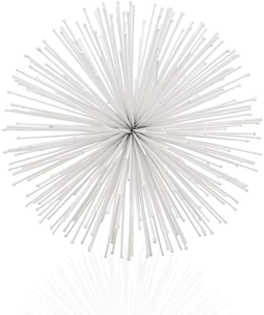 Modern Day Accents 5451 Erizo Spiked Medium White Sphere, 8" D