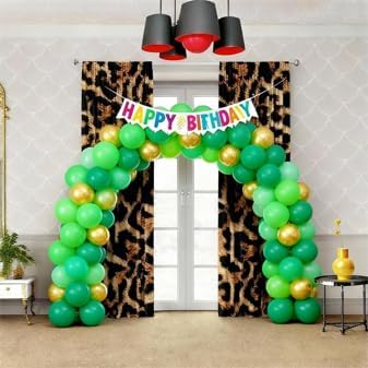 IFFVGX05 Cheetah Print Blackout Curtains 52WX84H Rod Pocket Leopard Curtains for Bedroom Living Room Wild Animals Room Darkening 2 Panels Party Backdrop Decorations