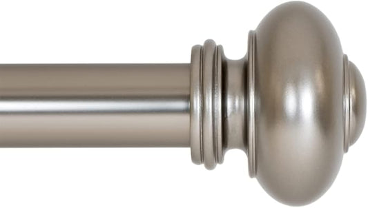 Ivilon Drapery Window Curtain Rod - Knob Design, 1 Inch Rod, 72 to 144 Inch. Satin Nickel