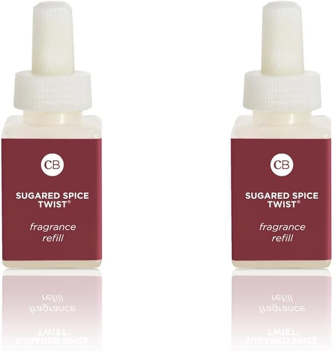 Capri Blue Pura Diffuser Refills – Luxury Home Fragrance – Long Lasting Oil Diffuser Scents with Notes of Brown Sugar, Cinnamon & Raspberry Cream (Sugared Spice Twist, Pack of 2 Pura Refills)