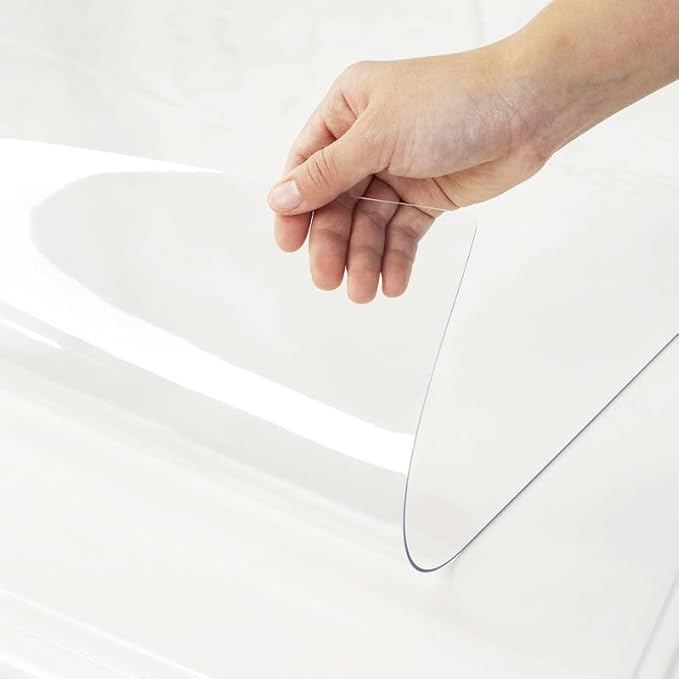 Warmstar Clear Table Cover Protector 54 x 120 Inch,1.5mm Thick Plastic Table Cover Rectangle,PVC Clear Table Protector,Desk Protector Mat for Kitchen, Dresser, Writing Desk，Dining Room Table