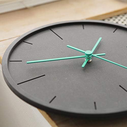 Stephanie Imports Modern Minimalist Dark Concrete Silent Wall Clock (Teal Hands)