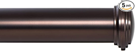 Ivilon Window Curtain Rod Decorative End Cap Design, 1 Inch Rod, 16 to 28 Inch (Side Curtain Rod) Oil Rubbed Bronze