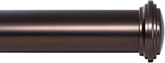 Ivilon Window Curtain Rod Decorative End Cap Design, 1 Inch Rod, 48 to 86 Inch. Oil Rubbed Bronze