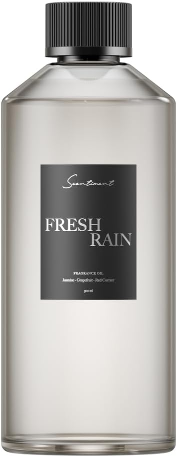 Scentiment Fresh Rain Diffuser Oil - Premium Hotel Scent with Notes of Jasmine, Grapefruit and Red Currant Home Scent, Hotel Fragrance Oil Diffuser Refill - 16.91 fl oz (500 mL)