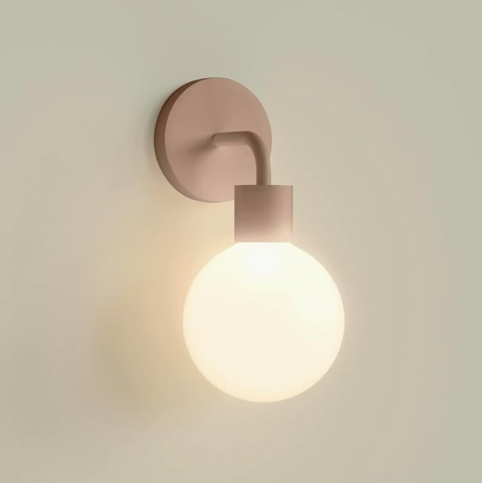 Poplight Wireless Wall Sconce (Shark Tank) Rechargeable & Dimmable LED Light w/App Control & Damage-Free Install, Moveable Modern Ambient Lighting for Elegant Home & Bedroom Decor | Mushroom