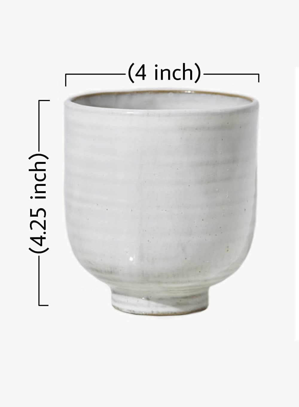 Serene Spaces Living Small Glazed Ceramic Pedestal Bowl, Set of 2- Centerpiece for Vintage Weddings, Events, Measures 4.25" Tall and 4" Diameter