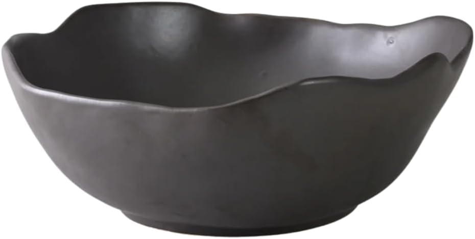 Serene Spaces Living Organic Wavy Rim Ceramic Bowl, Handcrafted Centerpiece for Table, Shelf or Kitchen, Home Décor Bowl, Minimalist Gift for Housewarming or Wedding, 13" Diameter & 4.5" Tall