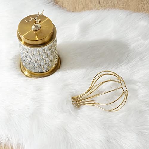 White Faux Fur Rug Fluffy Sheepskin Area Rug,2x4 Ft Ultra Soft Shaggy Plush Rug for Bedroom Bedside Living Room Nursery Kids Room
