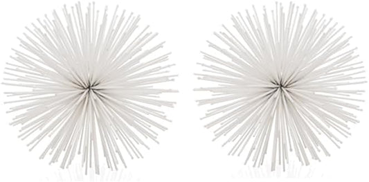 Modern Day Accents 5487 Erizo Urchin X-Small White Sphere Set of 2, 4" D