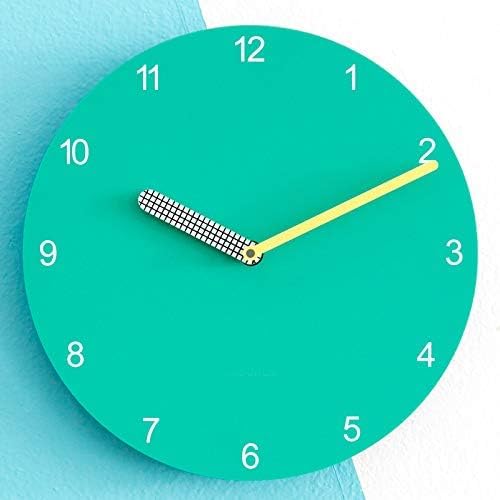 Stephanie Imports Modern Minimalist Teal & Yellow Wall Clock
