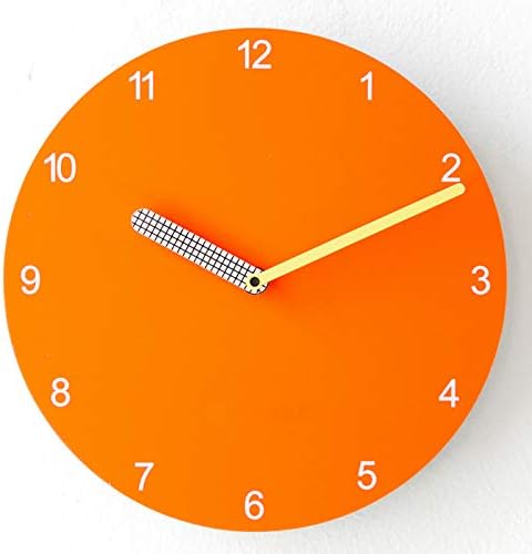 Stephanie Imports Modern Minimalist Orange & Yellow Wall Clock