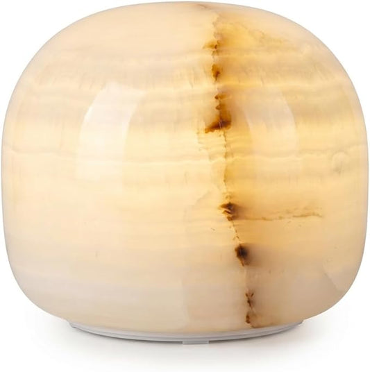Natural Marble Lamp, Cordless Rechargeable Tap Light, 3-Way Dimmable Ambient Stone Glow Lamp, Portable Zen Decor Gift for Bedroom Desk Shelf