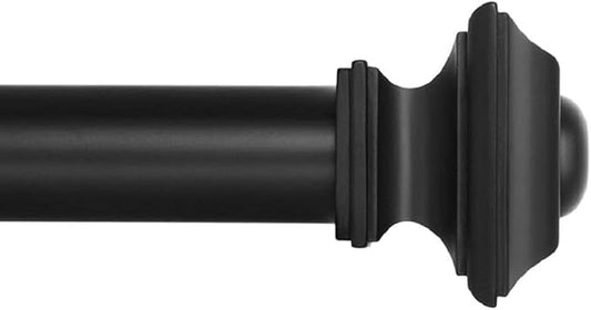 Ivilon Drapery Treatment Window Curtain Rod - Square Design 1 1/8 Rod. 28 to 48 Inch. Black