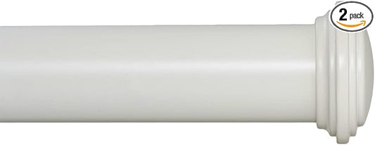 Ivilon Window Curtain Rod Decorative End Cap Design, 1 Inch Rod, 28 to 48 Inch. Ivory