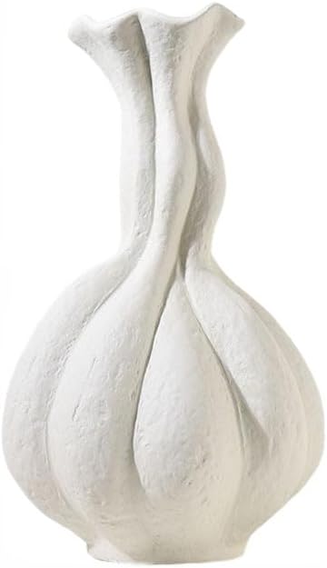 Wabi-Sabi Style Ceramic Vase, Entryway Showroom, TV Cabinet Flower Arrangement Vessel, Home Decor Ornaments, Soft Furnishing Accessories (Beige)