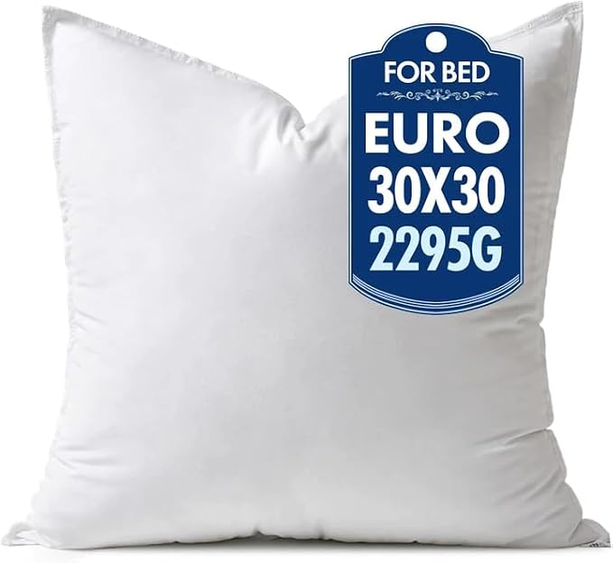 MIULEE 30x30 Synthetic Down Alternative Pillow Insert Euro Decorative Throw Pillow 30 x 30 Inch Body Bed Sleeping Ultra Soft Fluffy Form for Sofa Couch Bed