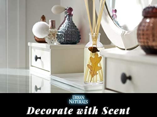 Urban Naturals Reed Diffuser Set, Spiced Chestnut - Bathroom Shelf Décor | Comforting Autumn Scent of Chestnuts, Cinnamon, Clove and Cedar wood with REAL Acorns and Fall Leaves