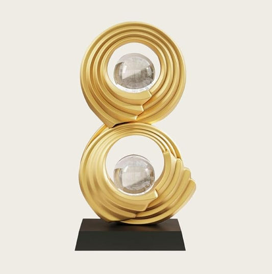 AWNR Gold Abstract Digit Statue Accent Decor, Adornos para Sala Modernos Shelf Decor Aesthetic for Coffee Table, Modern Home, TV Stand, Men's Bedroom, Coffee Table, Console Table (Abstract 8)
