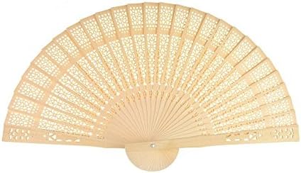 Sandalwood Fan (Set of 50 pcs) - Baby Shower Gifts & Wedding Favors&Birthday Gifts&Christmas Gift