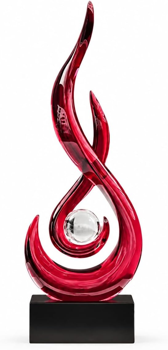 AWNR Abstract Art Deco Decor Statues for Home,Shelves,Table,Living Room, Dining Room,Modern Sculpture Decoraciones of Homes for Sale (Transparent red)
