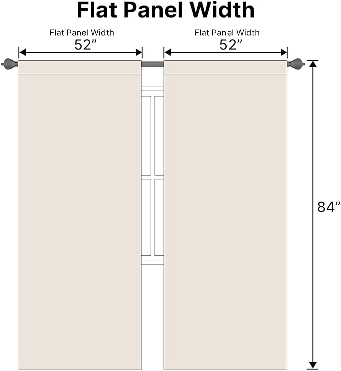 H.VERSAILTEX Blackout Curtains Thermal Insulated Window Treatment Panels Room Darkening Blackout Drapes for Living Room Back Tab/Rod Pocket Bedroom Draperies (2 Panels, Natural, 52 x 84 Inch)