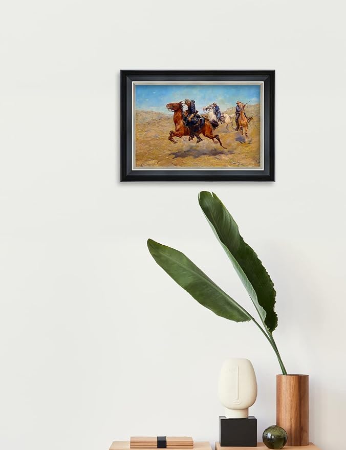 DECORARTS - My Bunkie by Charles Schreyvogel. Classical Style Solid Wood Framed, Giclee Prints Ready to Hang Framed Wall Art for Wall Decor. Total Size w/Frame: 21.25x15.25
