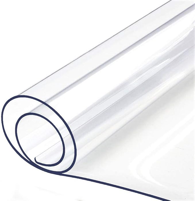 Clear Plastic Table Protector PVC Tablecloth Cover Vinyl Table Cloths Easy Clean Waterproof Wipeable Furniture Topper Pad for Dining Living Room Coffee Tables Heat Resistant Mat Desk Pad 36 x 78 inch