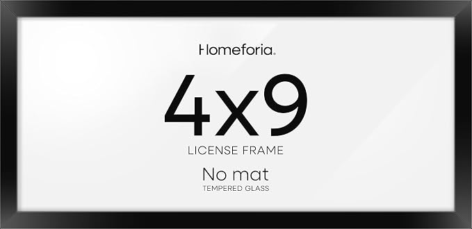 Homeforia 4x9 Business License Frame Black, High End Metal 4 x 9 Certificate Frames with Real Glass, 9x4 Document Frames for Wall or Tabletop, 4 by 9 Picture Frames, Tempered Glass, Wall Kit, Set of 3