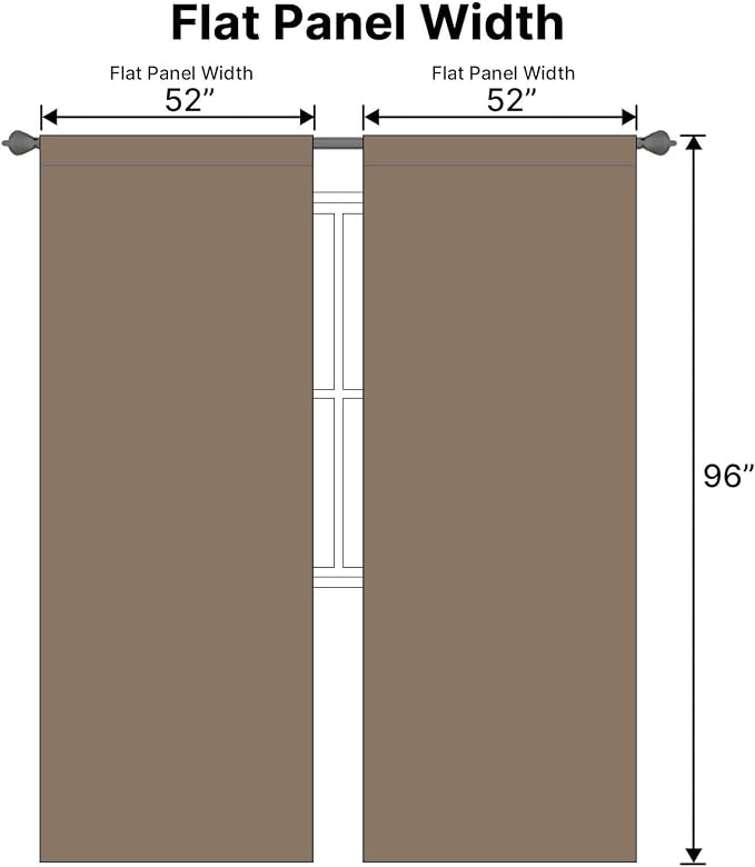 H.VERSAILTEX Blackout Curtains Thermal Insulated Window Treatment Panels Room Darkening Blackout Drapes for Living Room Back Tab/Rod Pocket Bedroom Draperies (2 Panels, Macchiato, 52 x 96 Inch)