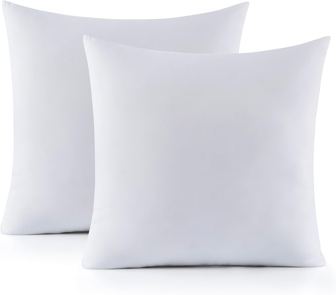 20X20 Pillow Inserts - Throw Pillow Set - Cushion Inserts for Decorative Throw Pillows Covers - Soft & Supportive Pillows for Couch, Sofa, Bed, or Chair, 2 Pack - 20" x 20"