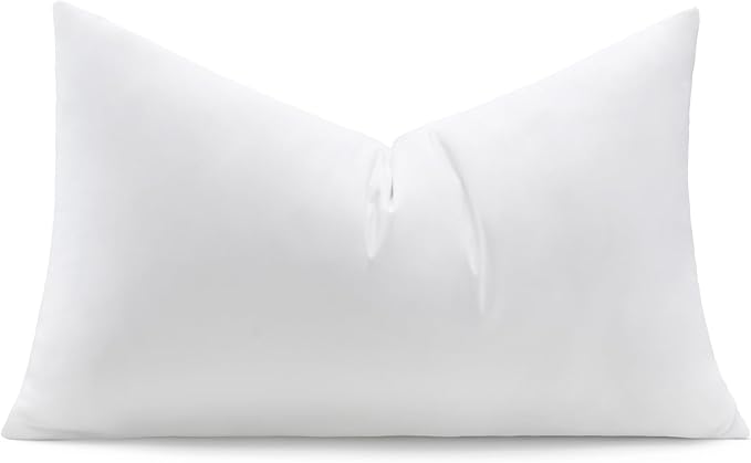 puredown® 14x24 Feather Down Pillow Insert, Set of 1 Lumbar Pillow Inserts for or Bed Cushion Couch Sofa, Decorative Fluffy Pillow Insert with Down-Proof Cover