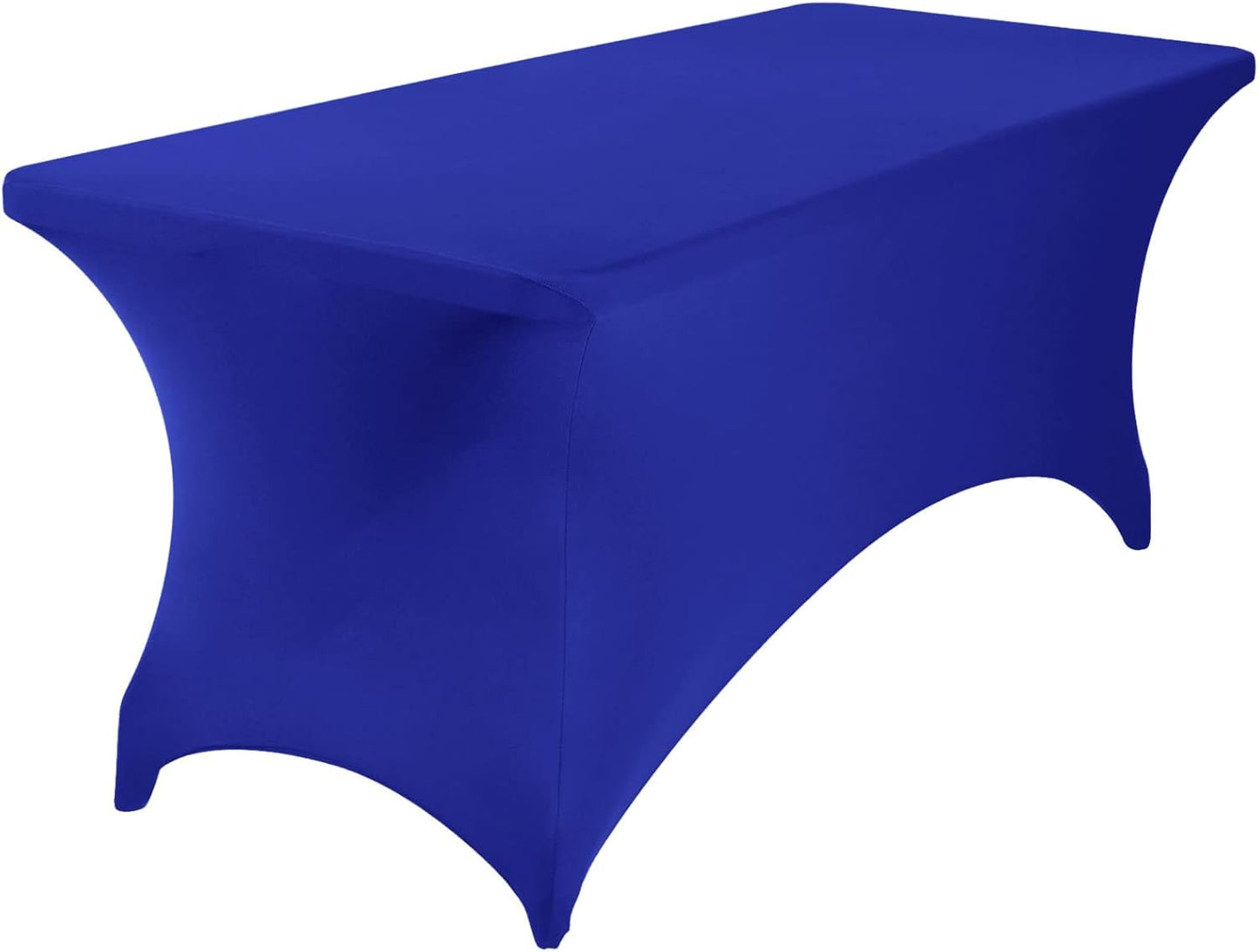 4Pack Spandex Waterproof Table Covers 6ft，Spandex 6ft Waterproof Table Cover for Party,Wedding, Banquet, and Events(Royal Blue)