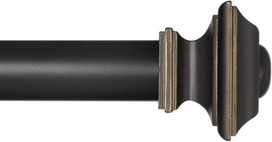 Ivilon Drapery Treatment Window Curtain Rod - Square Design 1 1/8 Rod. 120 to 240 Inch - Antique Black