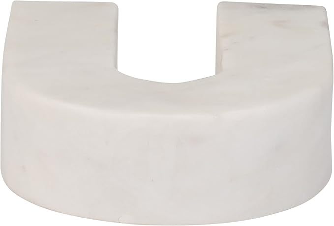Sagebrook Home Marble Horseshoe Tabletop Decor White, Contemporary, 5" L x 2" W x 6" H